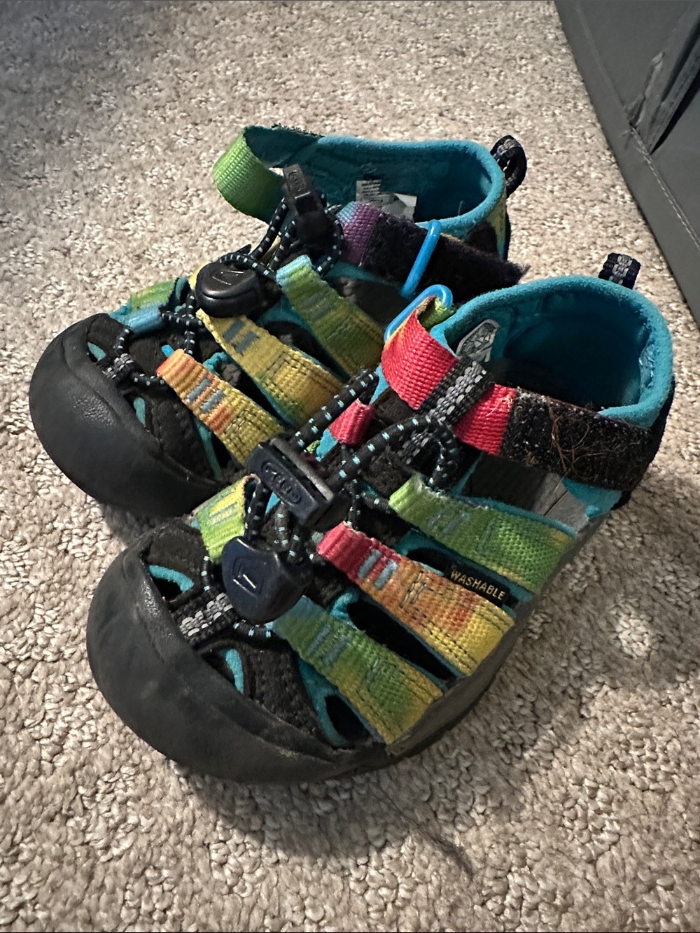 KEEN Kids Teal Sport Sandals with Multicolor Straps